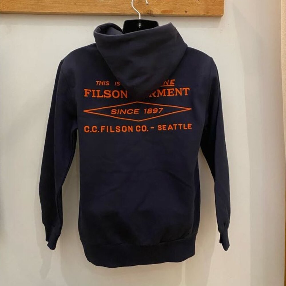 Filson Prospector Embroidered Hoodie | Navy Blaze Diamond | Size XS, S | NWT